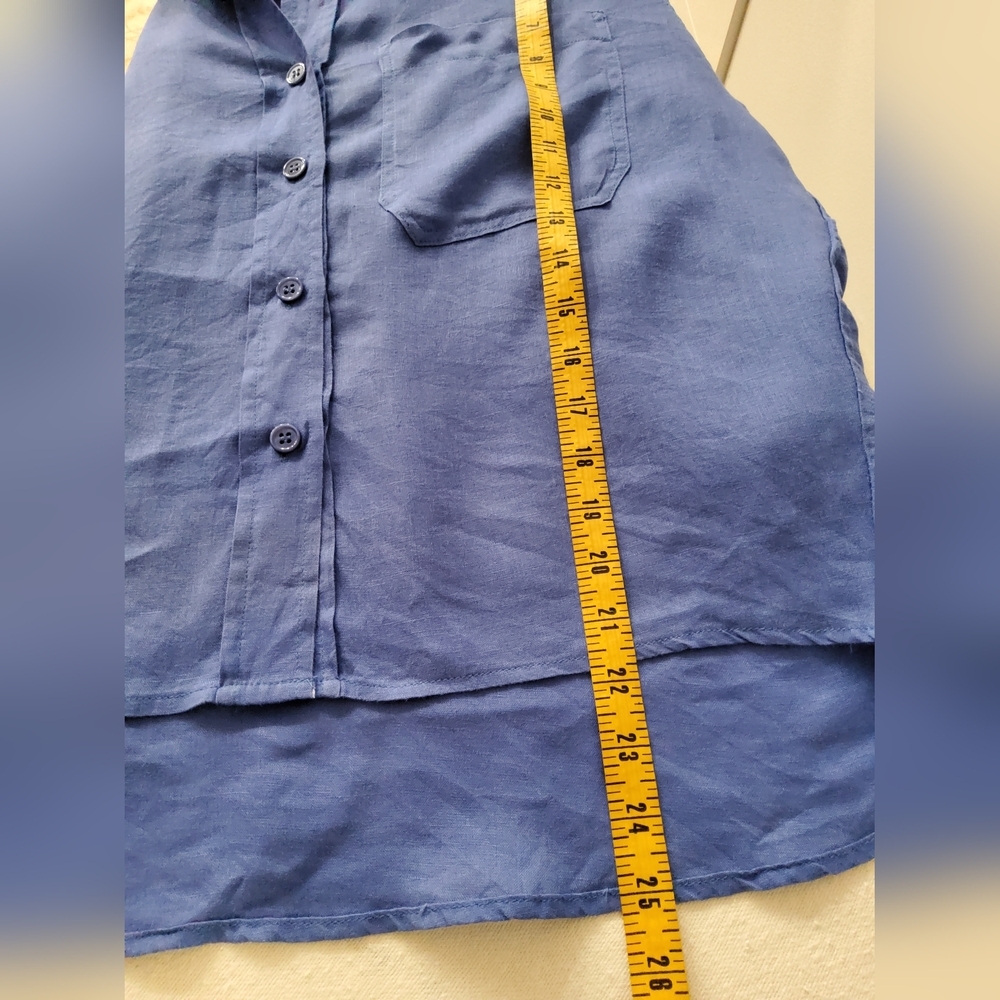 Magaschoni Linen Boxy Button Front Shirt Size XS - Picture 8 of 8